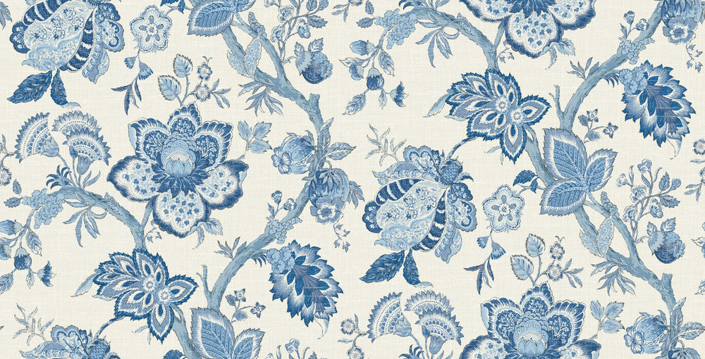 Bernadette Linen Fabric French Blue FC62602F by Seabrook Designs Designer Fabric