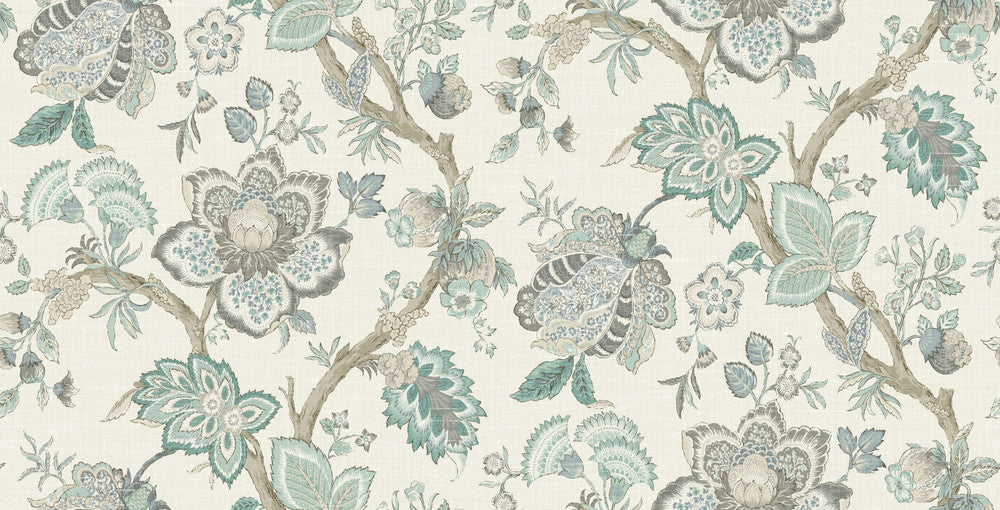 Bernadette Linen Fabric Summer Sky & French Blue FC62608F by Seabrook Designs Designer Fabric