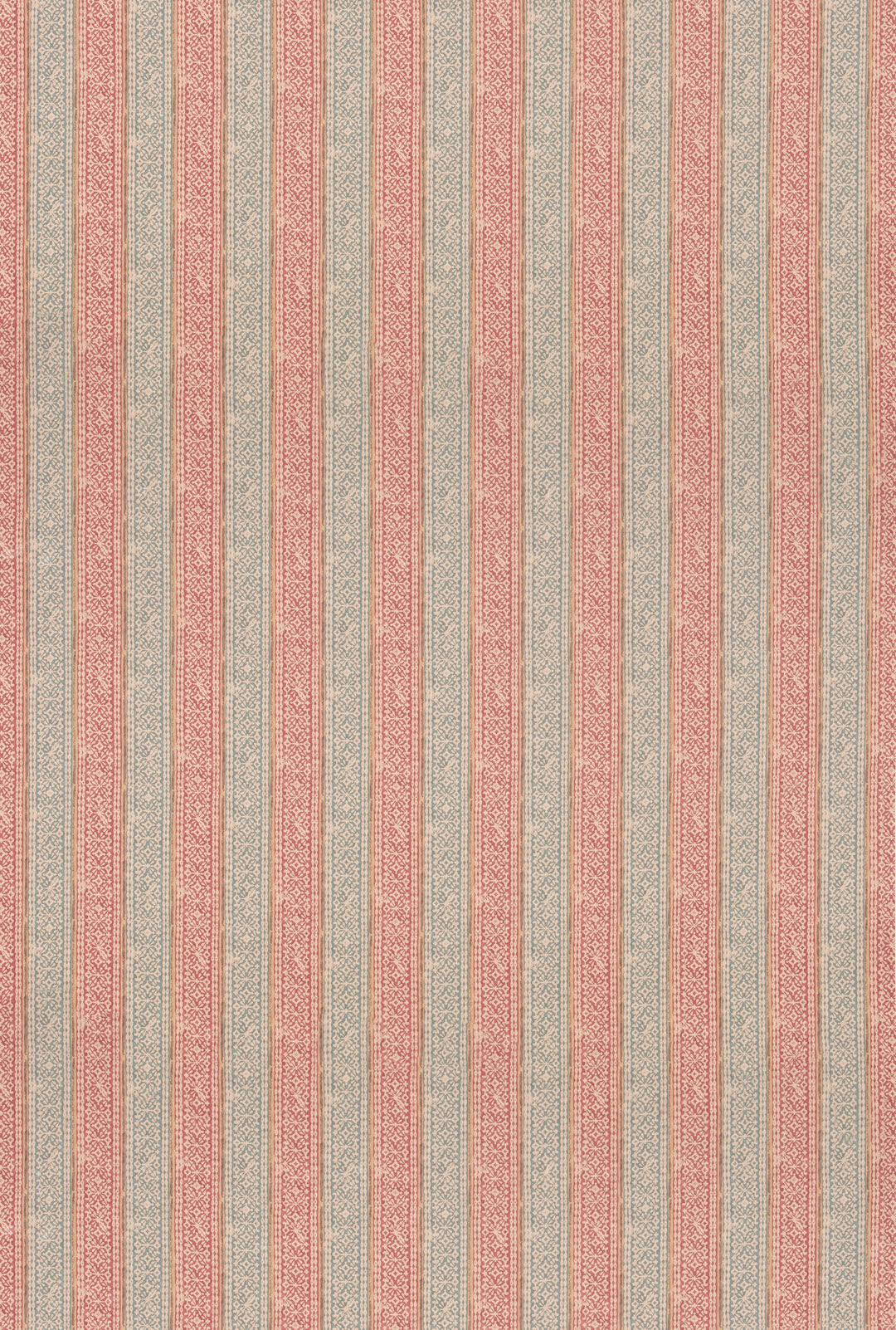 Mulberry Fabric Ladbroke Stripe - Teal/Red