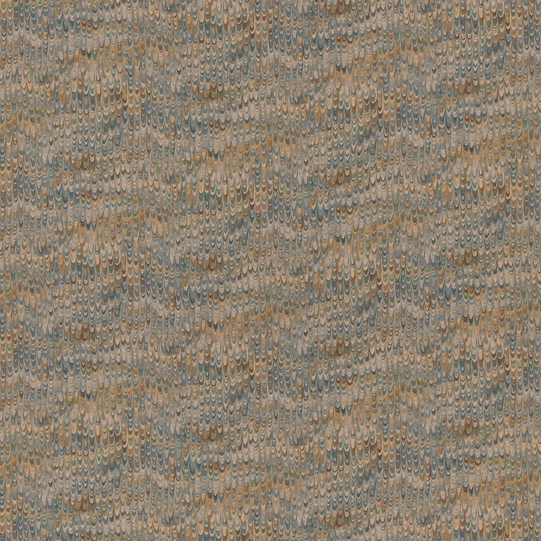 Mulberry Fabric End Paper - Blue/Sand