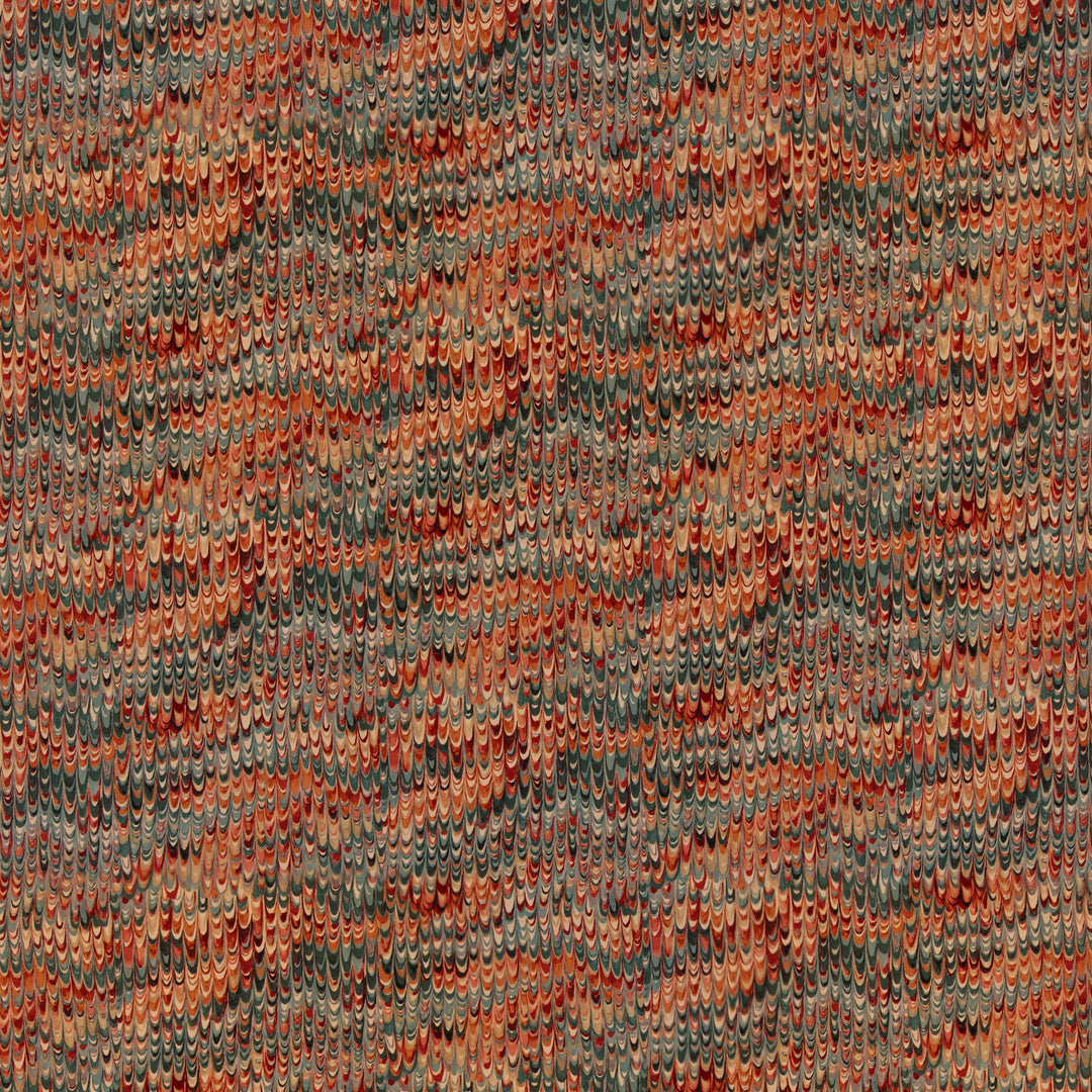 Mulberry Fabric End Paper Velvet - Teal/Spice