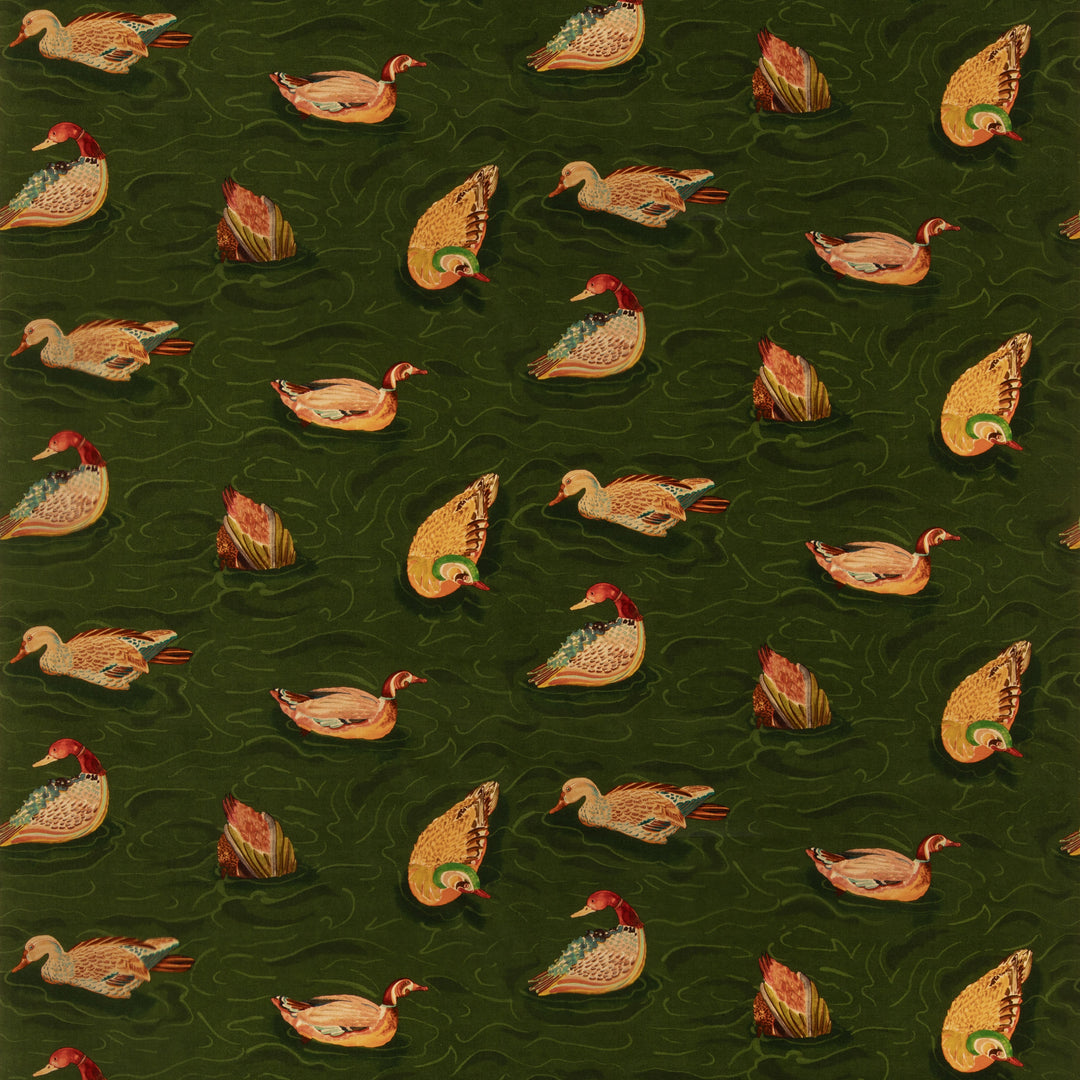 Mulberry Fabric Duck Pond Velvet - Emerald