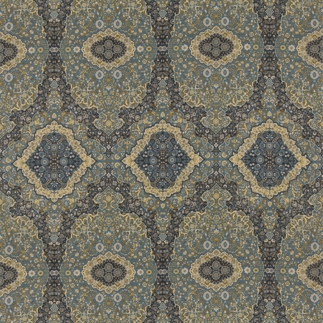 Mulberry Fabric Woodland Paisley - Indigo