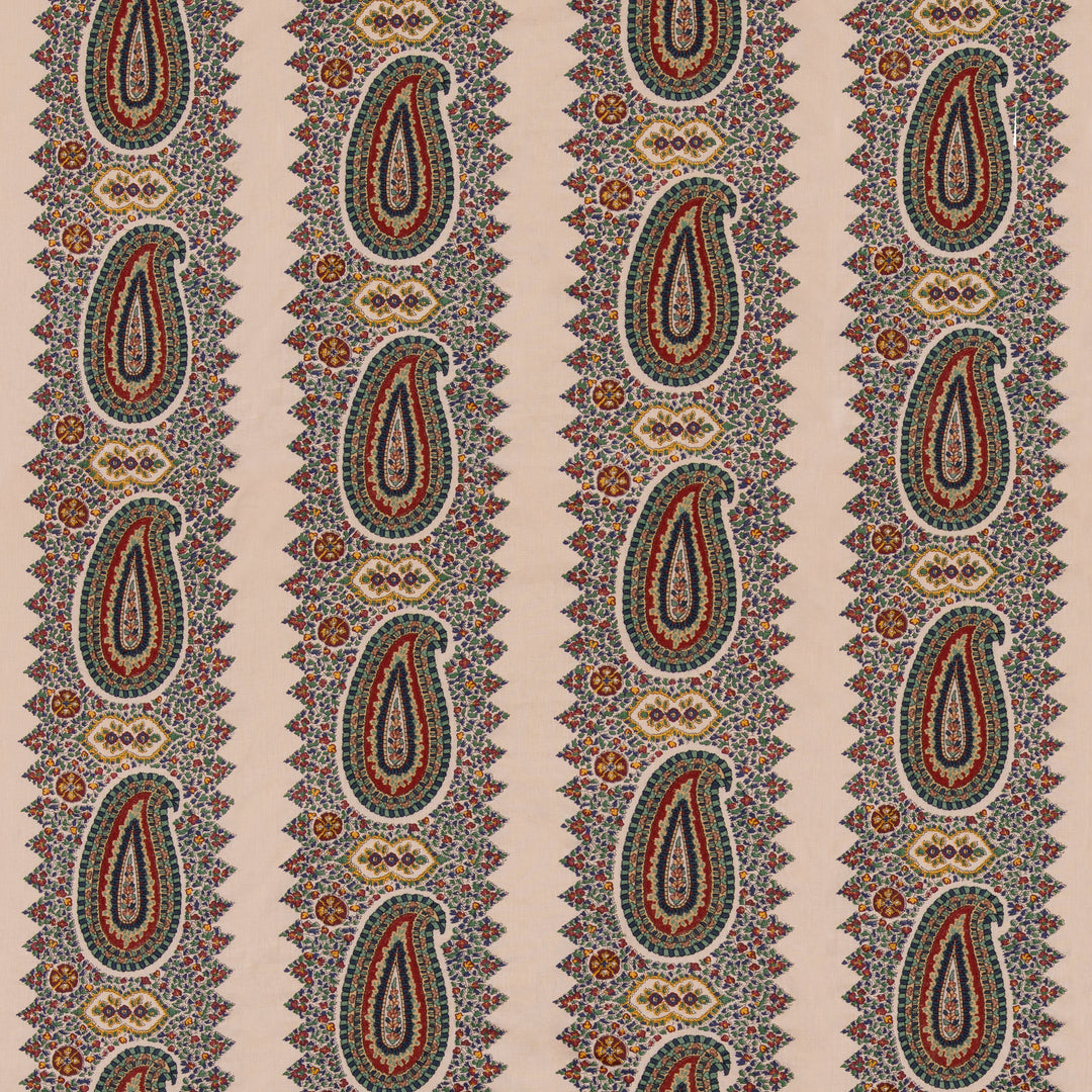 Mulberry Fabric Paisley Stripe - Indigo/Red