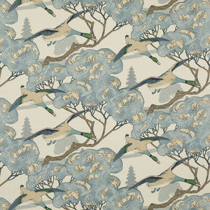 Mulberry Fabric Flying Ducks Blue