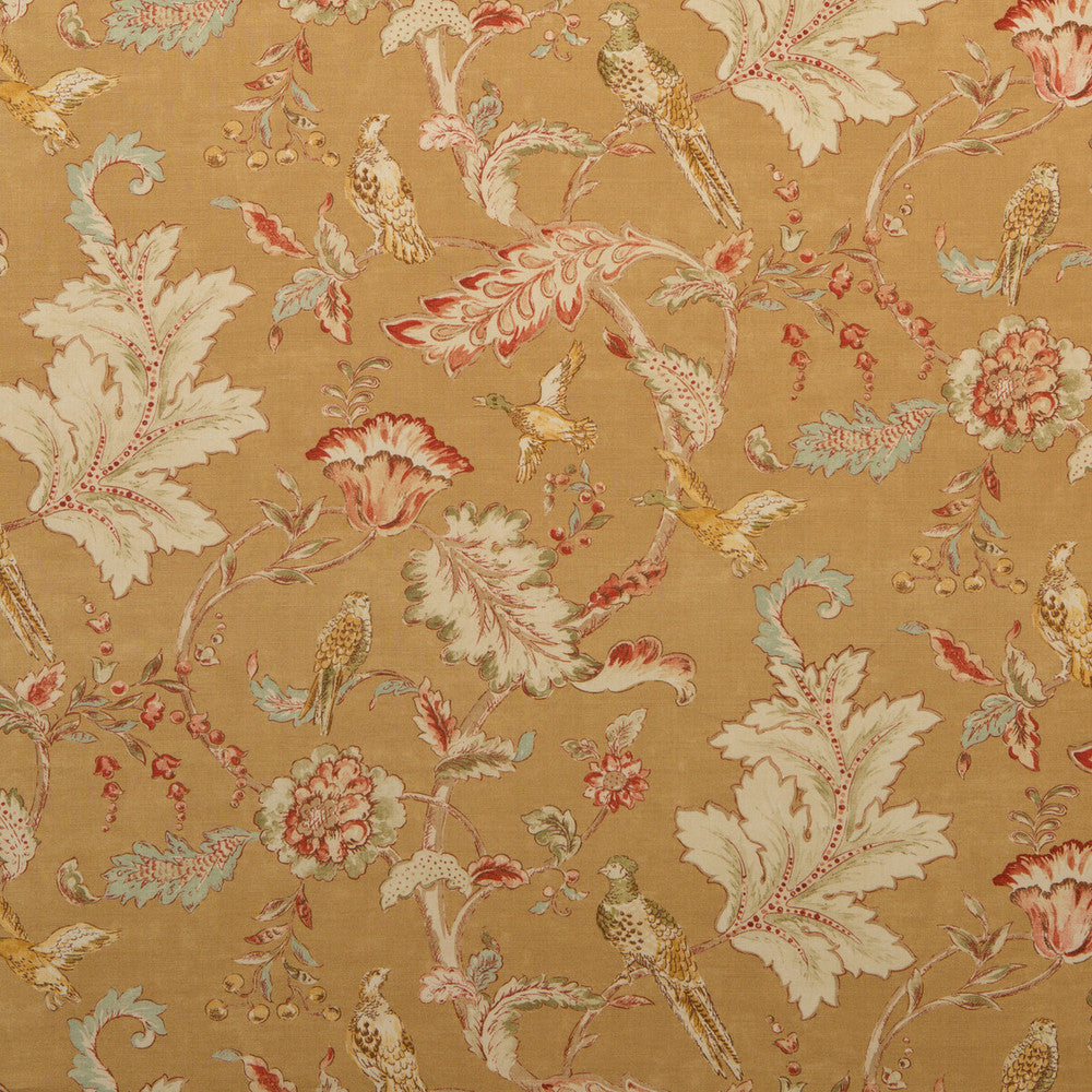 Early Birds Sand by Mulberry Designer Fabric GRAND TOUR LINEN - 100% United Kingdom HEAVY Horizontal: and Vertical: 34.672 53.978 - Swanky Fabrics -