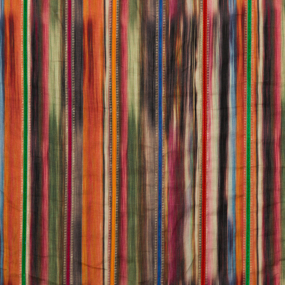 Bohemian Stripe Multi by Mulberry Designer Fabric BOHEMIAN ROMANCE LINEN - 93%;VISCOSE - 5%;POLYESTER - 2% India Horizontal: 25.61 and Vertical: 51.22 - Swanky Fabrics -