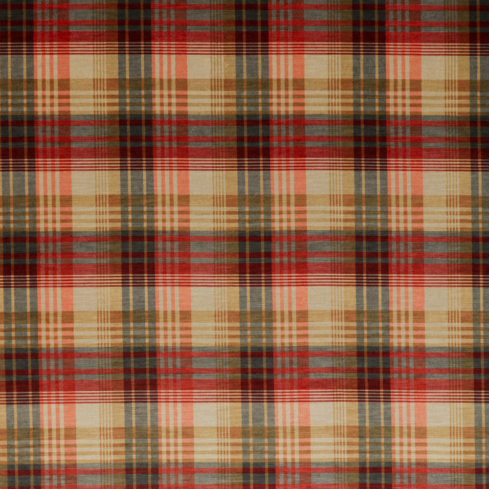 Velvet Ancient Tartan Spice by Mulberry Designer Fabric BOHEMIAN WEAVES VISCOSE - 60%;COTTON - 30%;POLYESTER - 10% Italy HEAVY Horizontal: 8.274 and Vertical: 8.274 50.826 - Swanky Fabrics -