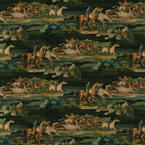 Mulberry Fabric Morning Gallop Velvet Teal