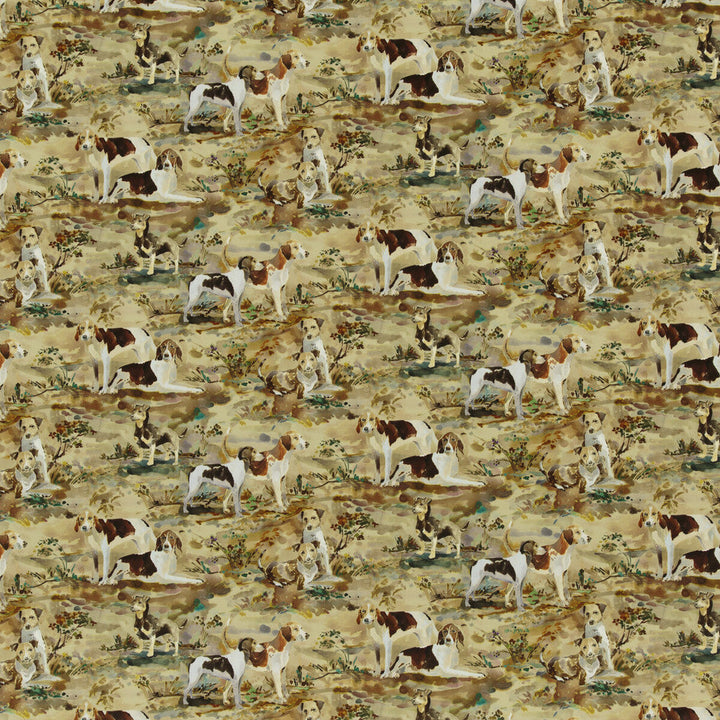 Mulberry Hounds Velvet Multi by Mulberry Designer Fabric FESTIVAL COTTON - 88%;POLYESTER - 12% Austria HEAVY Horizontal: 35.854 and Vertical: 12.214 53.584 - Swanky Fabrics -