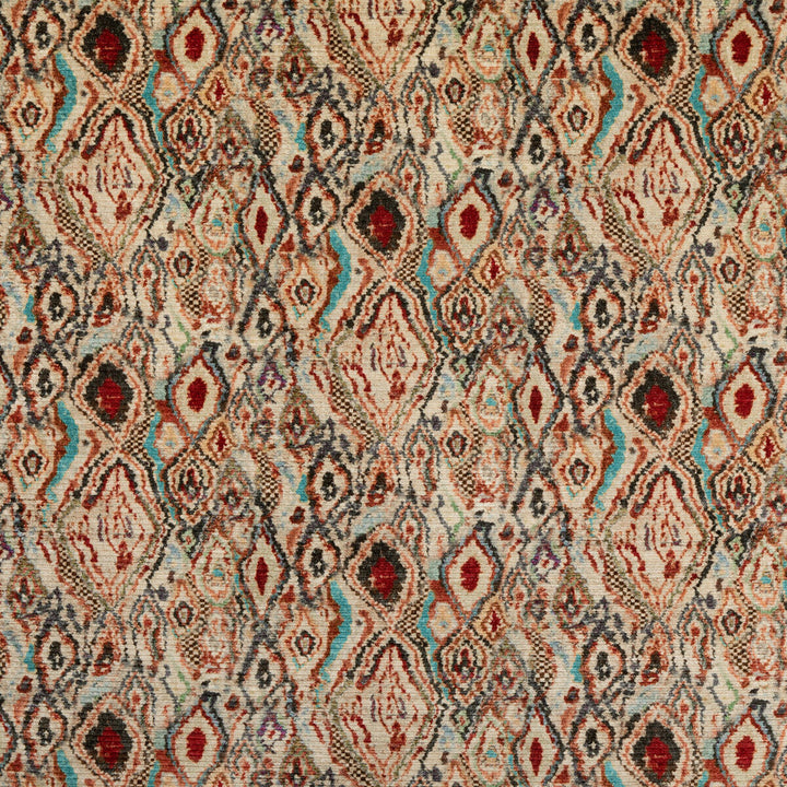 Paint Box Teal/Spice by Mulberry Designer Fabric MODERN COUNTRY VELVETS COTTON - 50%;VISCOSE - 50% Italy HEAVY Horizontal: 28.368 and Vertical: 17.73 56.736 - Swanky Fabrics -
