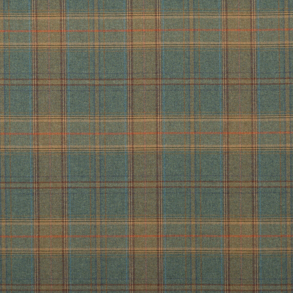 Shetland Plaid Teal by Mulberry Designer Fabric BOHEMIAN ROMANCE WOOL - 100% United Kingdom LIGHT Horizontal: and Vertical: 13.79 59.1 - Swanky Fabrics -