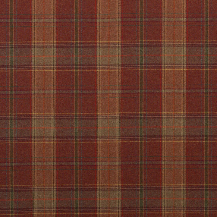 Shetland Plaid Russet by Mulberry Designer Fabric BOHEMIAN ROMANCE WOOL - 100% United Kingdom LIGHT Horizontal: - and Vertical: 13.79 59.1 - Swanky Fabrics -