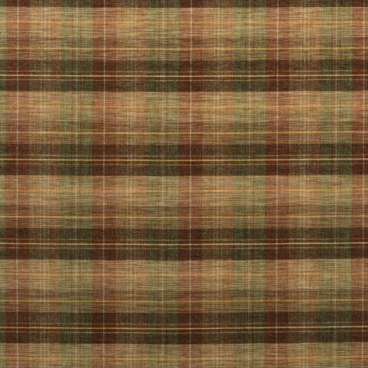 Clan Chenille Burnt Orange/Green/Nutmeg by Mulberry Designer Fabric LIVING LEGENDS VISCOSE - 67%;COTTON - 27%;POLYAMIDE - 6% Italy HEAVY Horizontal: 9.259 and Vertical: 9.456 53.978 - Swanky Fabrics -