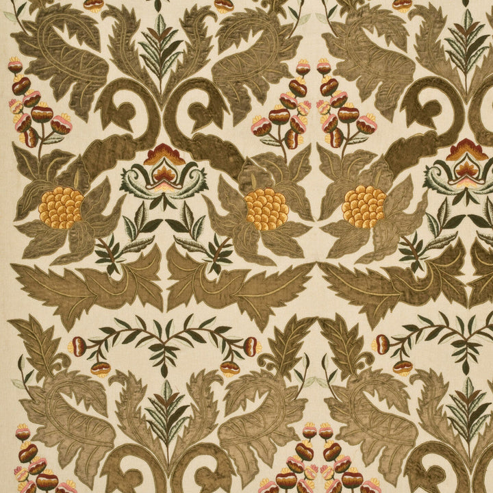 Constantine Linen Sage/Gold by Mulberry Designer Fabric GRANDIFLORA II LINEN - 58%;VISCOSE - 42% India Horizontal: 25.61 and Vertical: 29.55 51.22 - Swanky Fabrics -