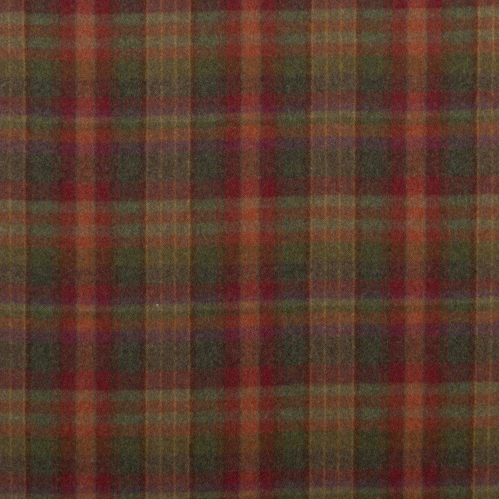 Country Plaid Red/Lovat/Heather by Mulberry Designer Fabric BOHEMIAN ROMANCE WOOL - 100% United Kingdom Horizontal: 10.638 and Vertical: 12.214 47.28 - Swanky Fabrics -