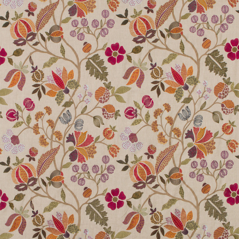 Wilderness Multi by Mulberry Fabric Mulberry Fabric Wilderness MultiFabric BOHEMIAN ROMANCE LINEN - 75%;VISCOSE - 20%;POLYESTER - 5% India </p><p>Repeat: H: 25.216, V: 31.52 50.432 - Fabric Carolina -