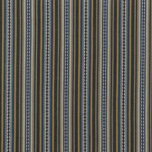 Mulberry Fabric Dalton Stripe Indigo/Ochre
