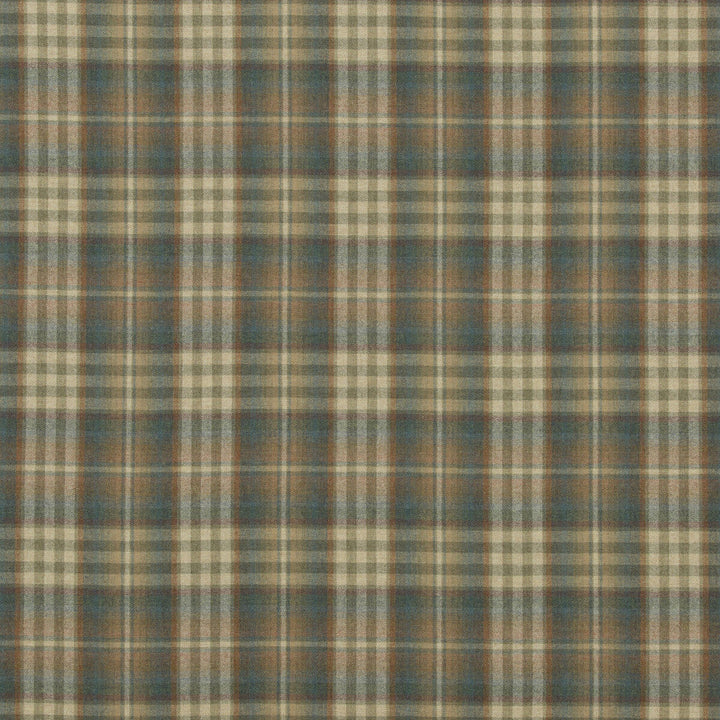 Nevis Teal/Russet by Mulberry Designer Fabric FESTIVAL WOOL - 100% United Kingdom HEAVY Horizontal: 9.85 and Vertical: 11.032 59.1 - Swanky Fabrics -