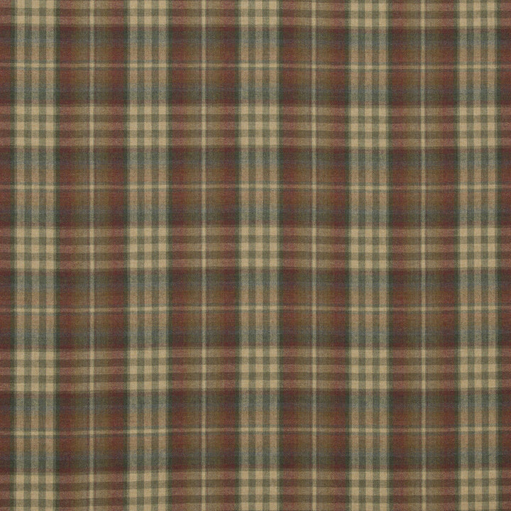 Nevis Red/Green by Mulberry Designer Fabric FESTIVAL WOOL - 100% United Kingdom HEAVY Horizontal: 9.85 and Vertical: 11.032 59.1 - Swanky Fabrics -