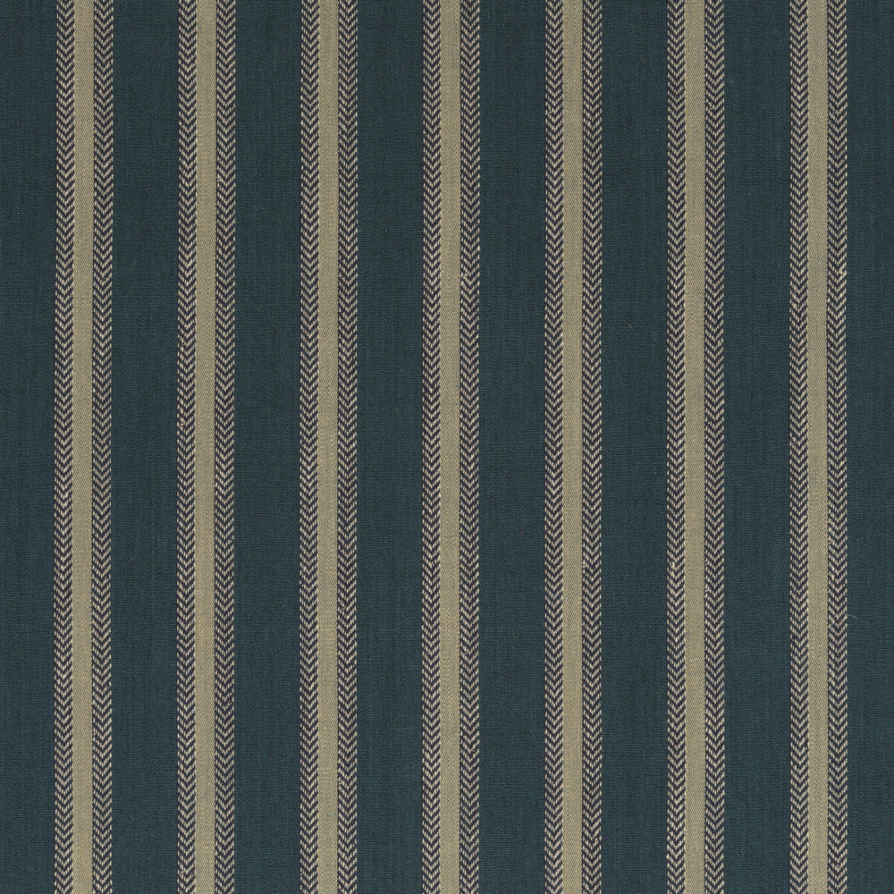 Chester Stripe Teal by Mulberry Designer Fabric FESTIVAL COTTON - 70%;JUTE - 30% India Horizontal: 4.728 and Vertical: 52.008 - Swanky Fabrics -