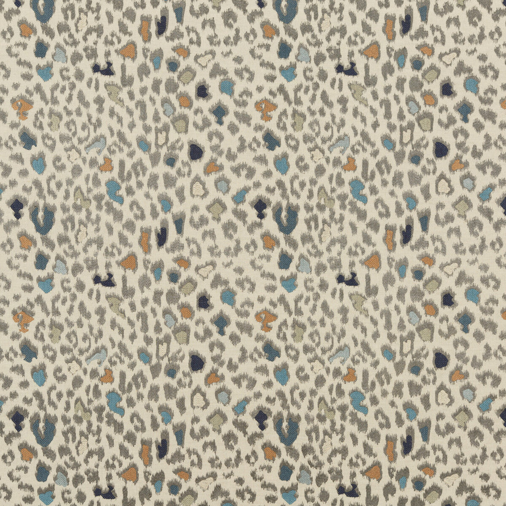 Animal Magic Teal by Mulberry Designer Fabric FESTIVAL VISCOSE - 40%;LINEN - 35%;COTTON - 25% India MEDIUM Horizontal: 16.942 and Vertical: 14.972 50.826 - Swanky Fabrics -