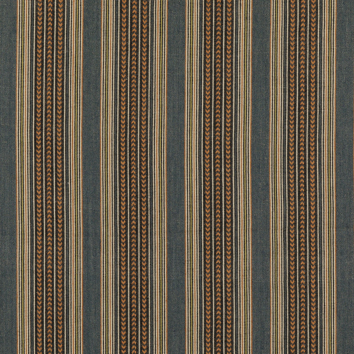 Berber Stripe Denim by Mulberry Designer Fabric MULBERRY STRIPES II COTTON - 68%;JUTE - 32% India Horizontal: 8.865 and Vertical: 52.796 - Swanky Fabrics -