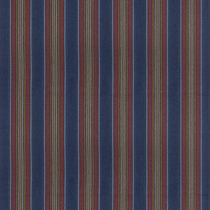 Mulberry Fabric Westerly Stripe Indigo/Red