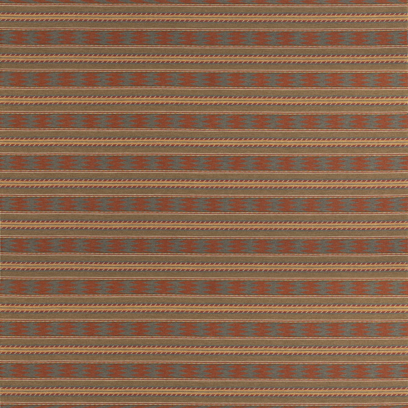 Mulberry Fabric Inveraray - Russet/Teal