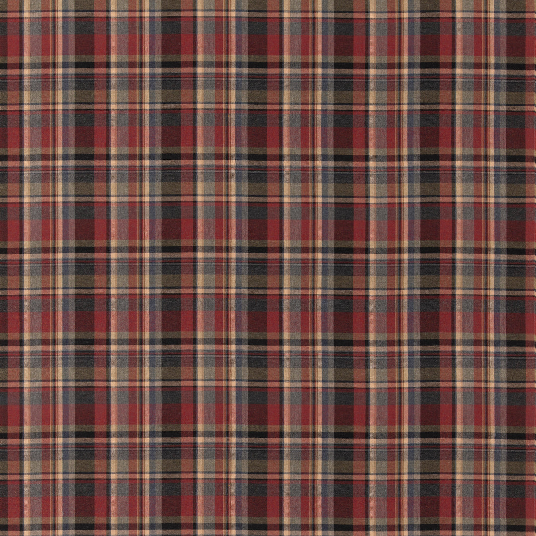 Mulberry Fabric Lindisfarne Plaid - Charcoal/Red