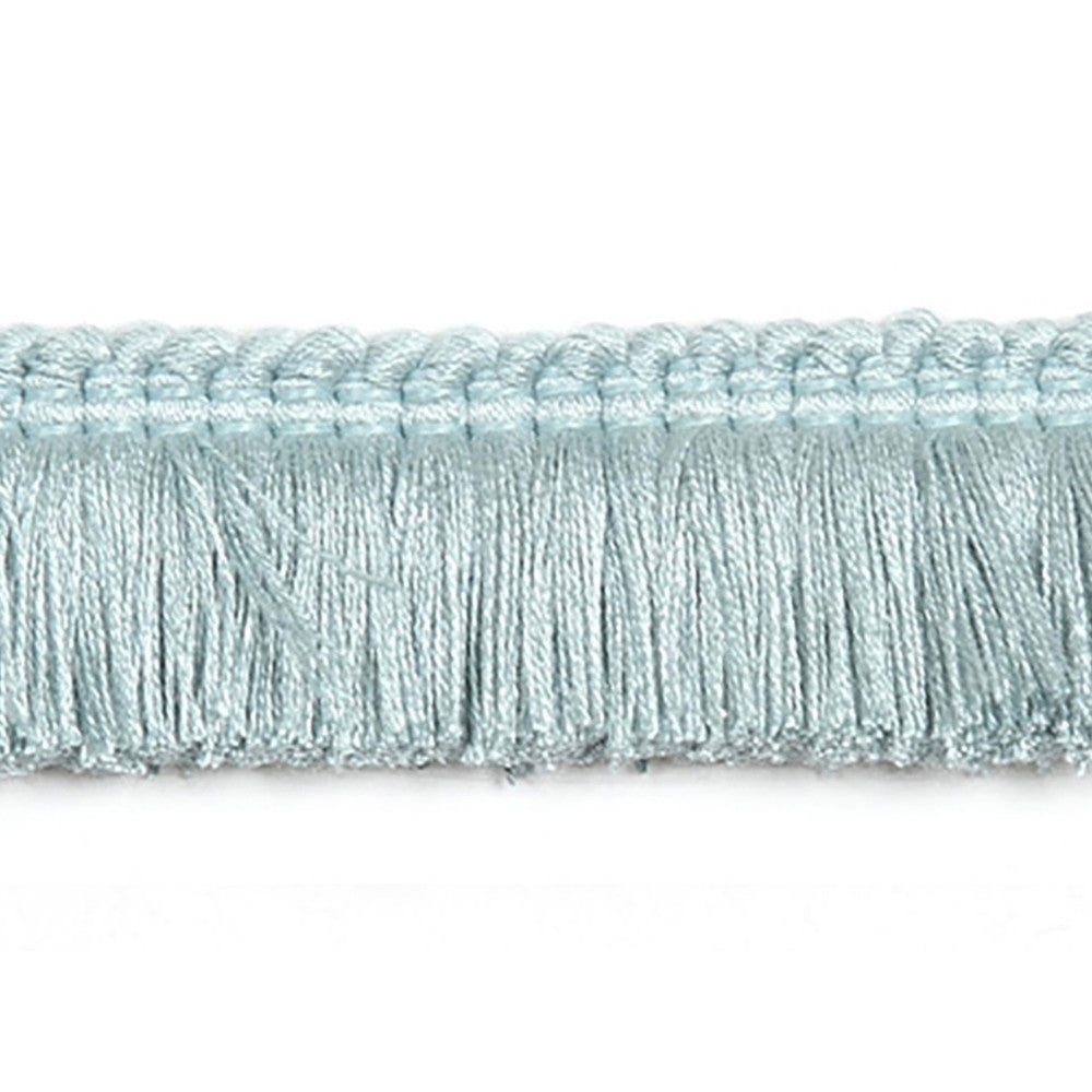Hellenic Key Brushed Fringe Mist by Europatex Designer Fabric Hellenic 97% Fibranne, 2% Polyester, 1% Nylon 1.25 inches - Swanky Fabrics -
