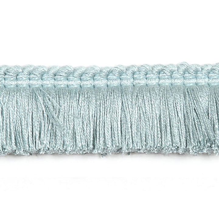 Hellenic Key Brushed Fringe Mist by Europatex Designer Fabric Hellenic 97% Fibranne, 2% Polyester, 1% Nylon 1.25 inches - Swanky Fabrics -