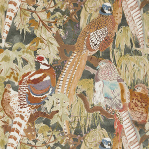 Mulberry Wallpaper Game Birds Charcoal FG085.A101.0