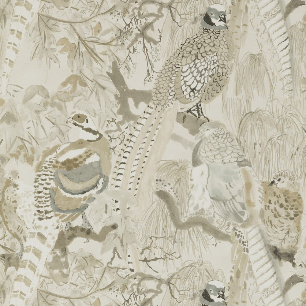 Game Birds Stone by Mulberry Designer Wallcovering MODERN COUNTRY PAPER - 100% United Kingdom Horizontal: 26.989 and Vertical: 24.034 26.989 - Swanky Fabrics -