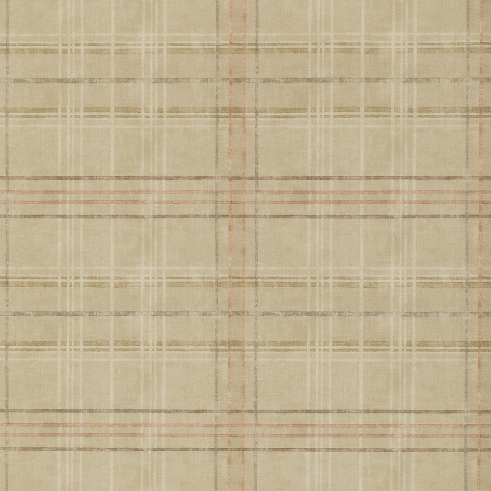 Shetland Plaid Sand by Mulberry Designer Wallcovering MODERN COUNTRY PAPER - 100% United Kingdom Horizontal: 26.989 and Vertical: 12.608 26.989 - Swanky Fabrics -