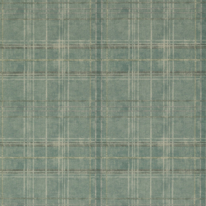 Shetland Plaid Teal by Mulberry Designer Wallcovering MODERN COUNTRY PAPER - 100% United Kingdom - Horizontal: 26.989 and Vertical: 12.608 26.989 - Swanky Fabrics -