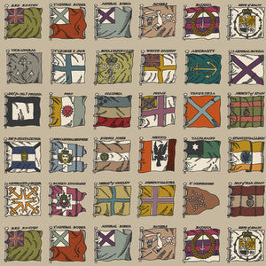 Mulberry Wallpaper Naval Ensigns Red/Plum