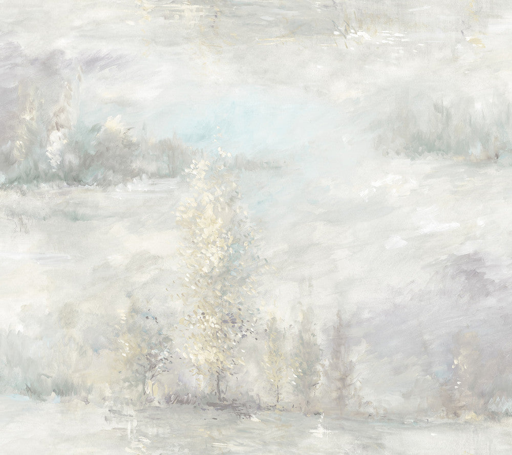 Tree Line Metallic Champagne and Purple Haze FI70808 by Seabrook Designs Designer Wallpaper