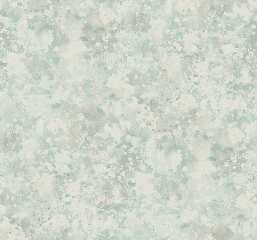Waterdrop Floral Metallic Sky Blue FI71408 by Seabrook Designs Designer Wallpaper