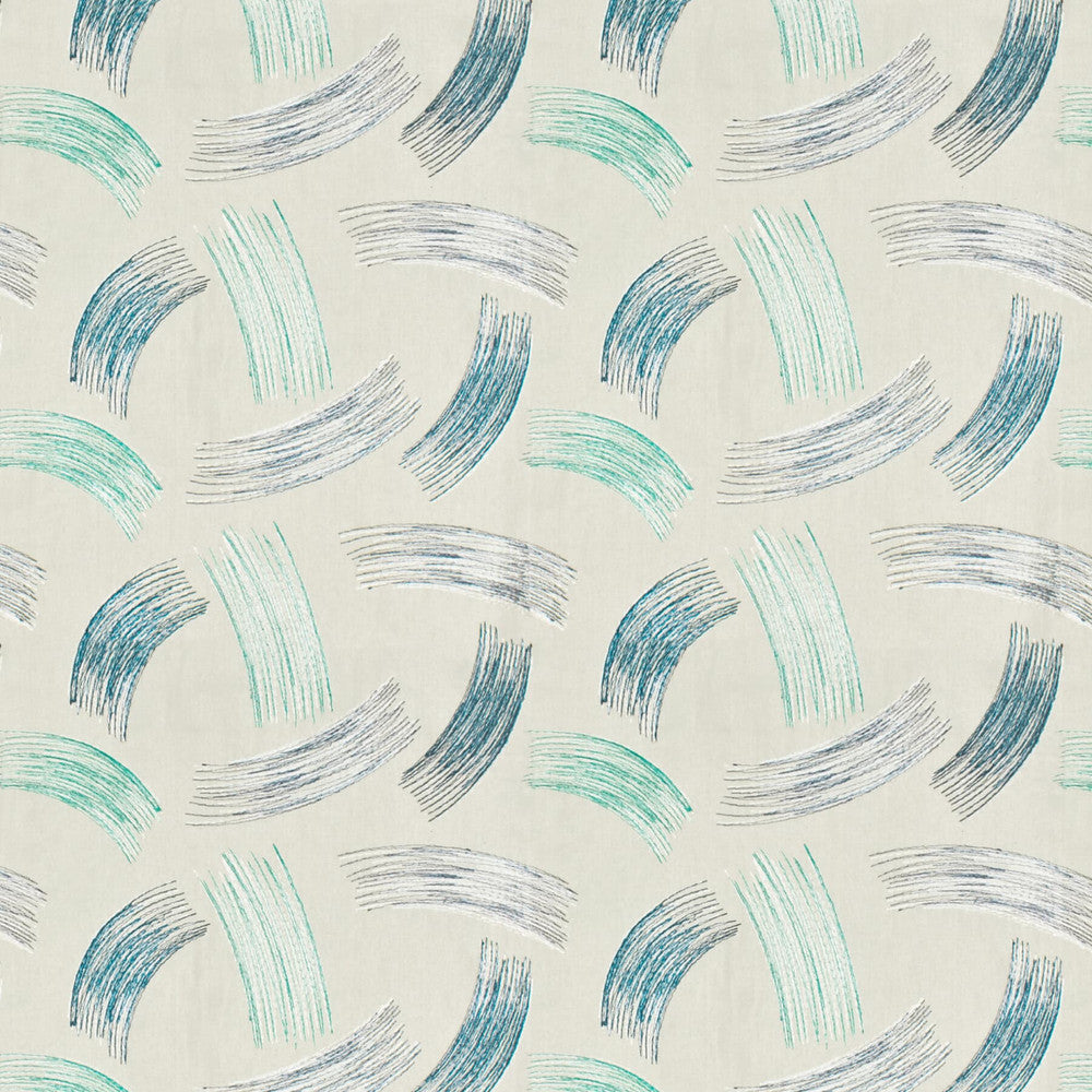 Fiddlesticks 2 Peacock by Stout Designer Fabric RAINBOW LIBRARY CHAMBRAY/SHORELINE 100%COT %BEMB INDIA Horizontal: 12.875 and Vertical: 15.625 51.12 in - Swanky Fabrics -