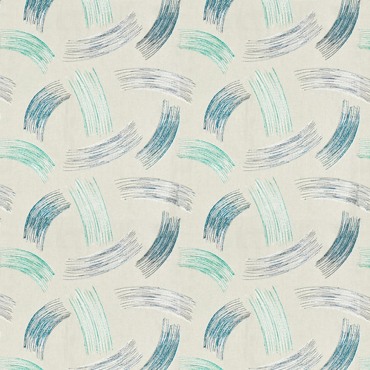 Fiddlesticks 2 Peacock by Stout Designer Fabric RAINBOW LIBRARY CHAMBRAY/SHORELINE 100%COT %BEMB INDIA Horizontal: 12.875 and Vertical: 15.625 51.12 in - Swanky Fabrics -