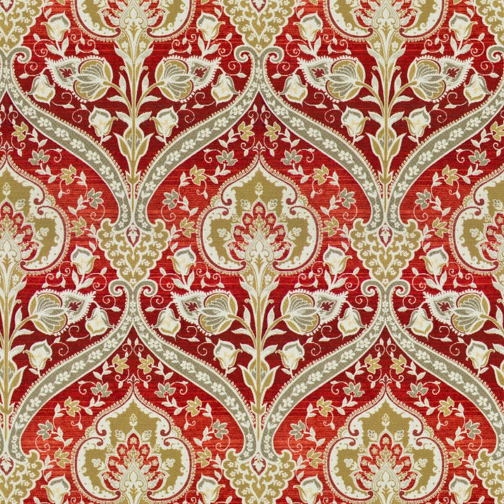 Flambeau 1 Tile by Stout Designer Fabric Rainbow Library Blosom/Cranberry 50% Spun Viscose 50% Polyester CHINA WYZENBEEK 10 000 DOUBLE RUB WEAR TEST (MEDIUM DUTY) Horizontal: 28 and Vertical: 27.5 54 in - Swanky Fabrics -
