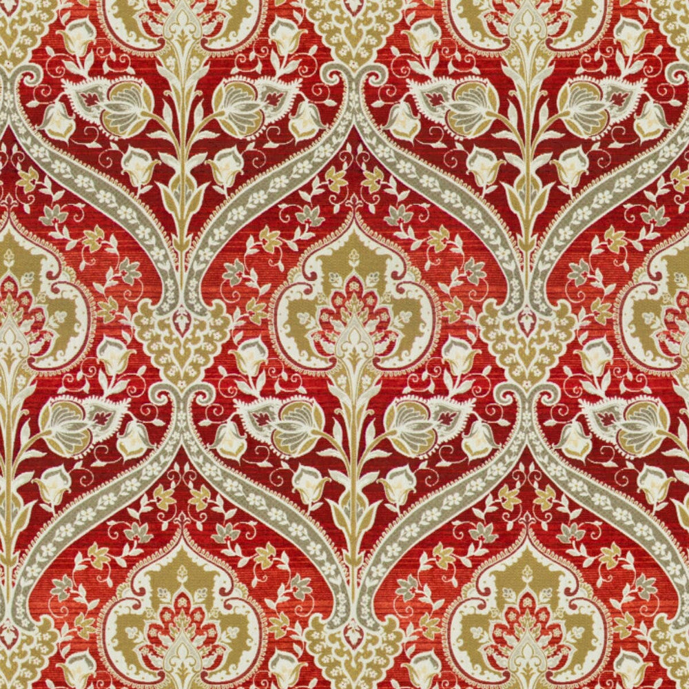 Flambeau 1 Tile by Stout Designer Fabric RAINBOW LIBRARY BLOSOM/CRANBERRY 50%SVI 50%POL CHINA WYZENBEEK 10 000 DOUBLE RUB WEAR TEST (MEDIUM DUTY) </p><p>Repeat: 27.5 54 in - Swanky Fabrics -