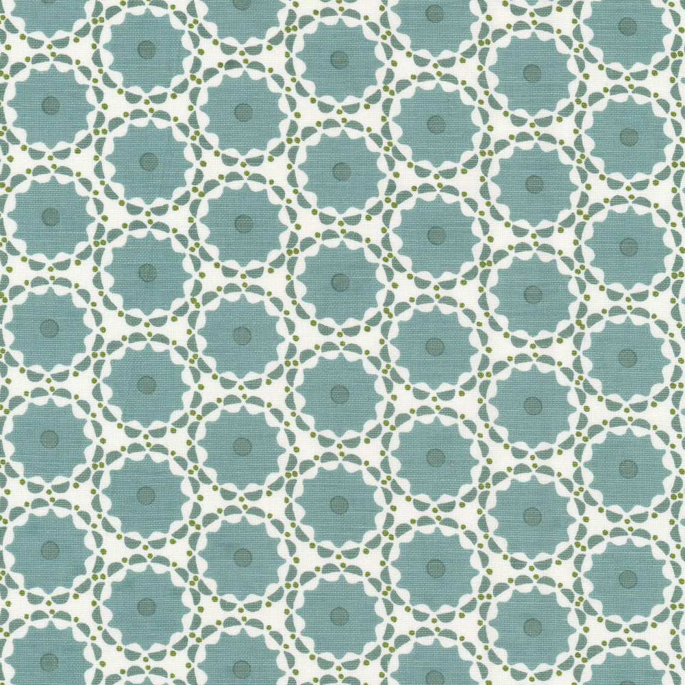 Fleecy 4 Norse by Stout Designer Fabric RAINBOW LIBRARY VAPOR/SEAGLASS 58%LIN 42%COT INDIA Horizontal: 3.375 and Vertical: 1.875 54 in - Swanky Fabrics -