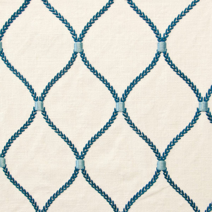 Flicks 1 Copen by Stout Designer Fabric COLOR MY WINDOW AQUA/HARBOR 70%SVI 30%LIN %VEMB INDIA Horizontal: 4.250 and Vertical: 6.250 52 in - Swanky Fabrics -