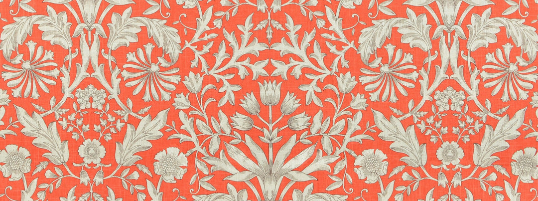 Flourish 378 Coral Red by Covington Designer Fabric