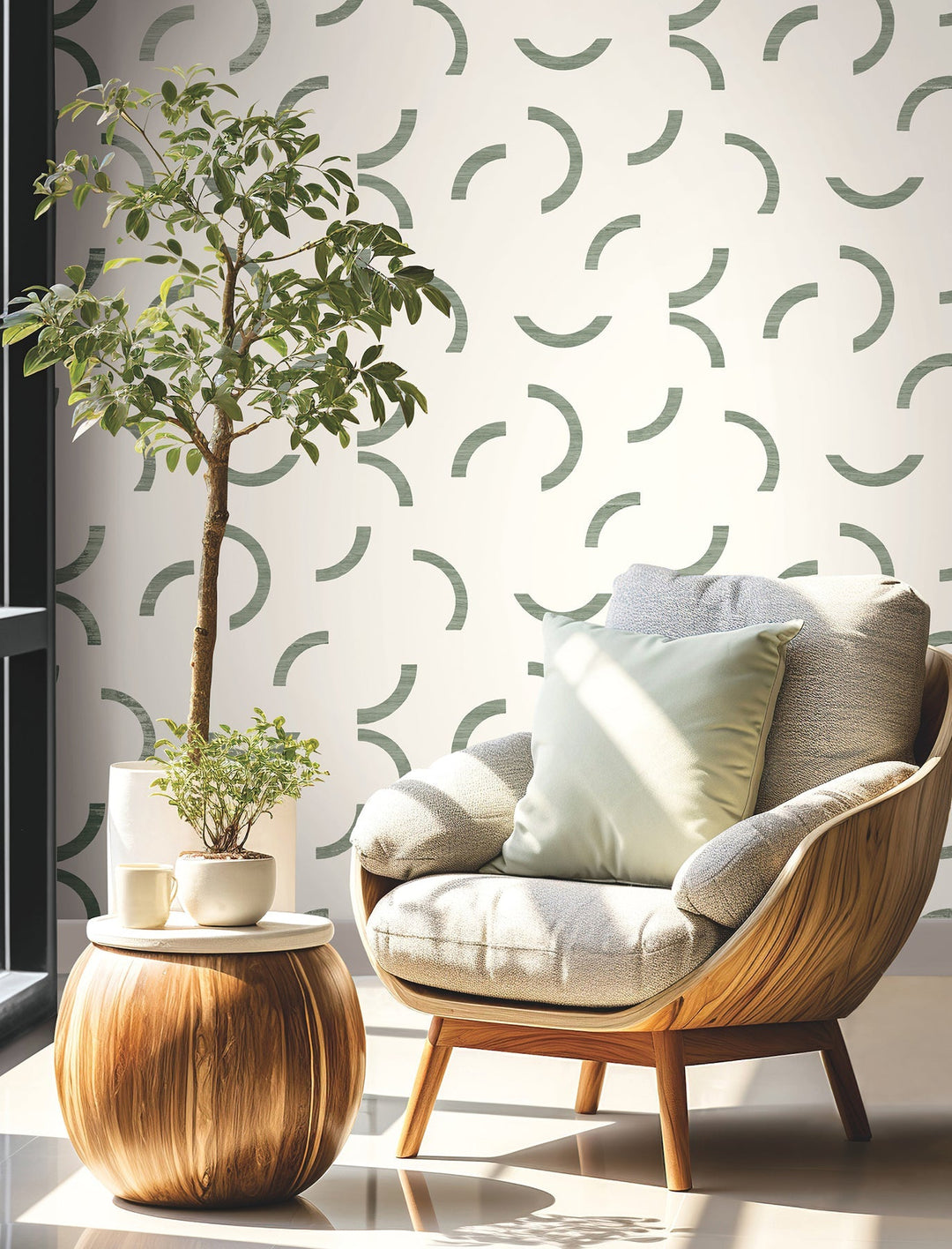 Lunula Green Wallpaper by York Wallcoverings Designer