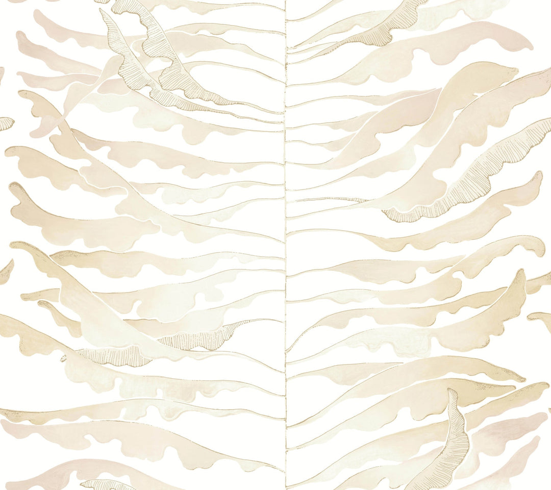 Leaf Column Taupe Wallpaper by York Wallcoverings Designer