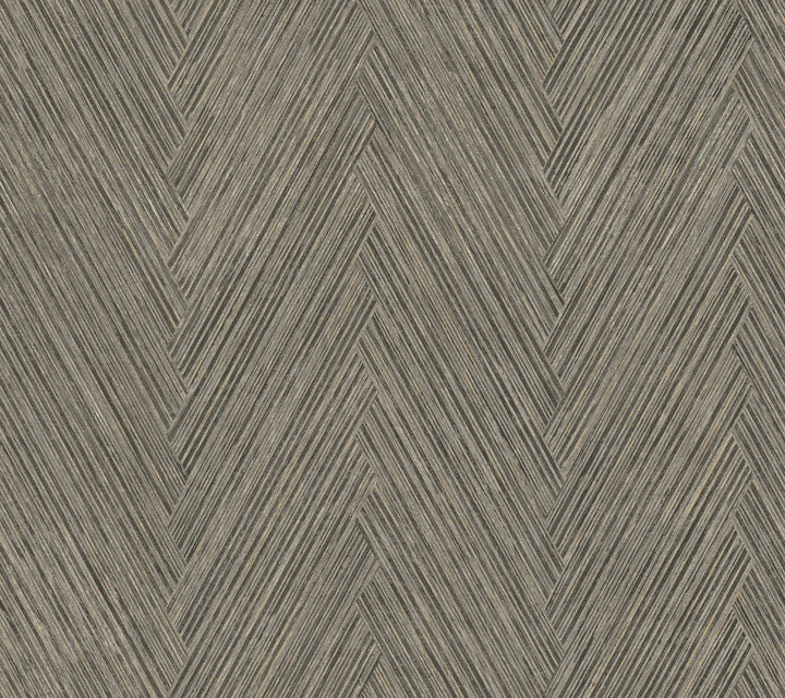 Thatched Chevron Charcoal Wallpaper by York Wallcoverings Designer Formations Covers about 60.8 square feet 27-in by 27-ft long roll Unpasted 24 - Swanky Fabrics -