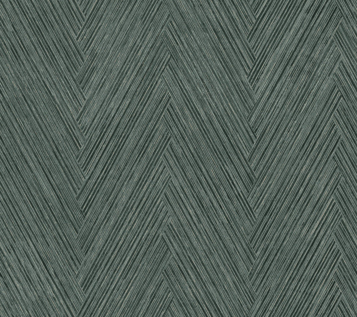 Thatched Chevron Bottle Green Wallpaper by York Wallcoverings Designer Formations Covers about 60.8 square feet 27-in by 27-ft long roll Unpasted 24 - Swanky Fabrics -
